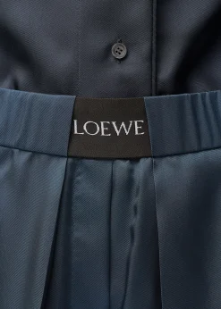 LoeweLogo-Band Satin Wide-Leg Pull-On Pants