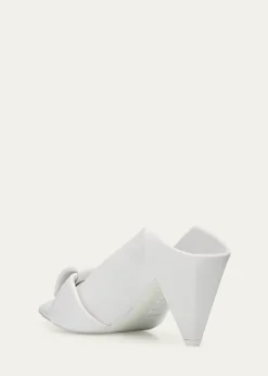 Loewe70mm Origami Folded Leather Mule Pumps