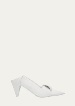 Loewe70mm Origami Folded Leather Mule Pumps