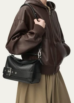 LoewePuzzle Biker Top-Handle Bag in Shiny Leather