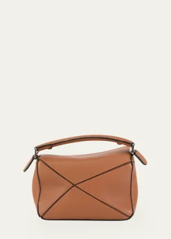 LoewePuzzle Mini Top-Handle Bag in Leather