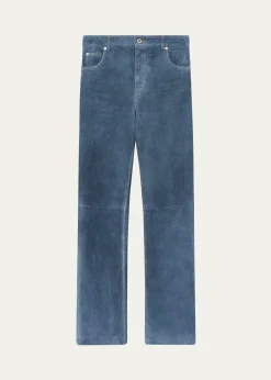 LoeweSuede Goatskin Straight-Leg Trousers