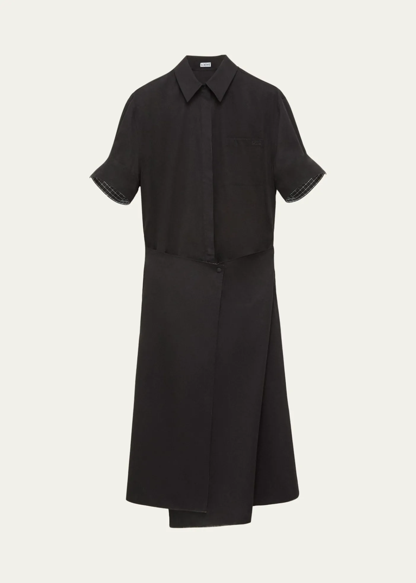 LoeweWrapped Short-Sleeve Midi Shirtdress