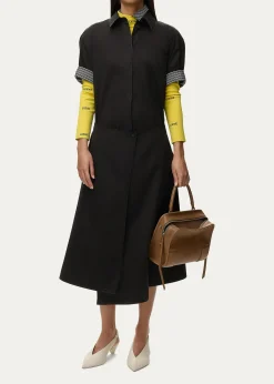 LoeweWrapped Short-Sleeve Midi Shirtdress