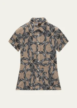 Loewex Paula's Ibiza Cotton-Blend Large Logo Buttoned Shirt
