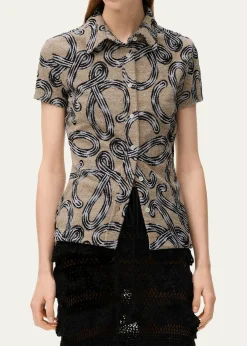 Loewex Paula's Ibiza Cotton-Blend Large Logo Buttoned Shirt