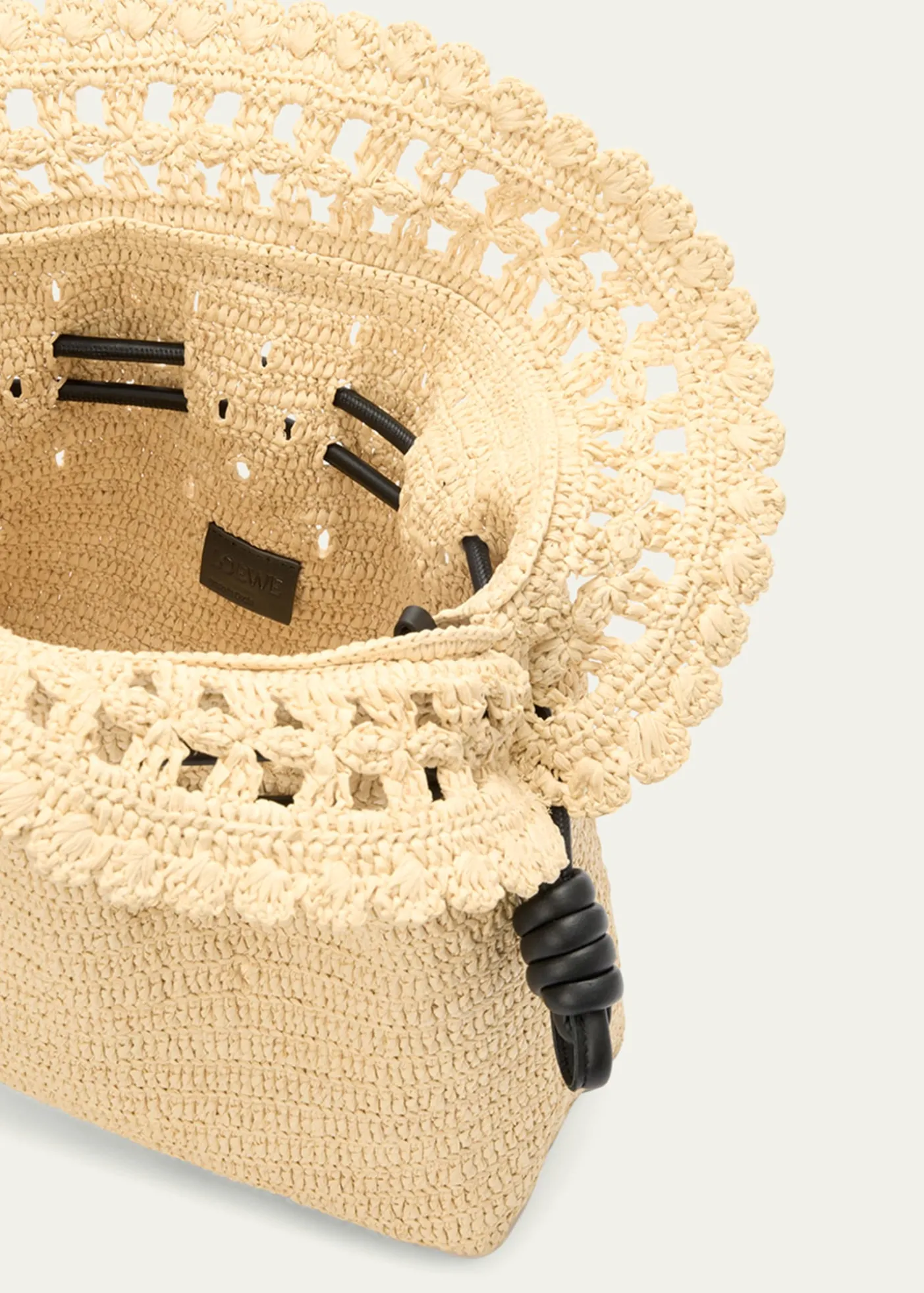 Loewex Paula's Ibiza Flamenco Medium Ruffled Clutch Bag in Raffia