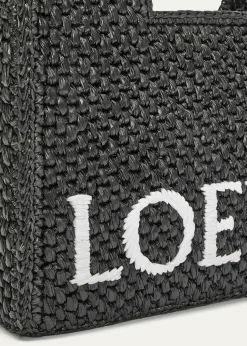 Loewex Paula's Ibiza Font Logo Small Tote Bag in Raffia