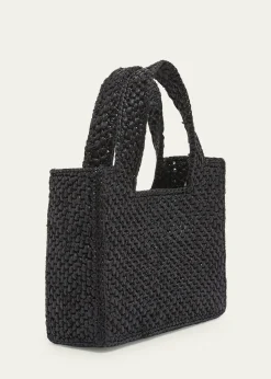Loewex Paula's Ibiza Font Logo Mini Tote Bag in Raffia