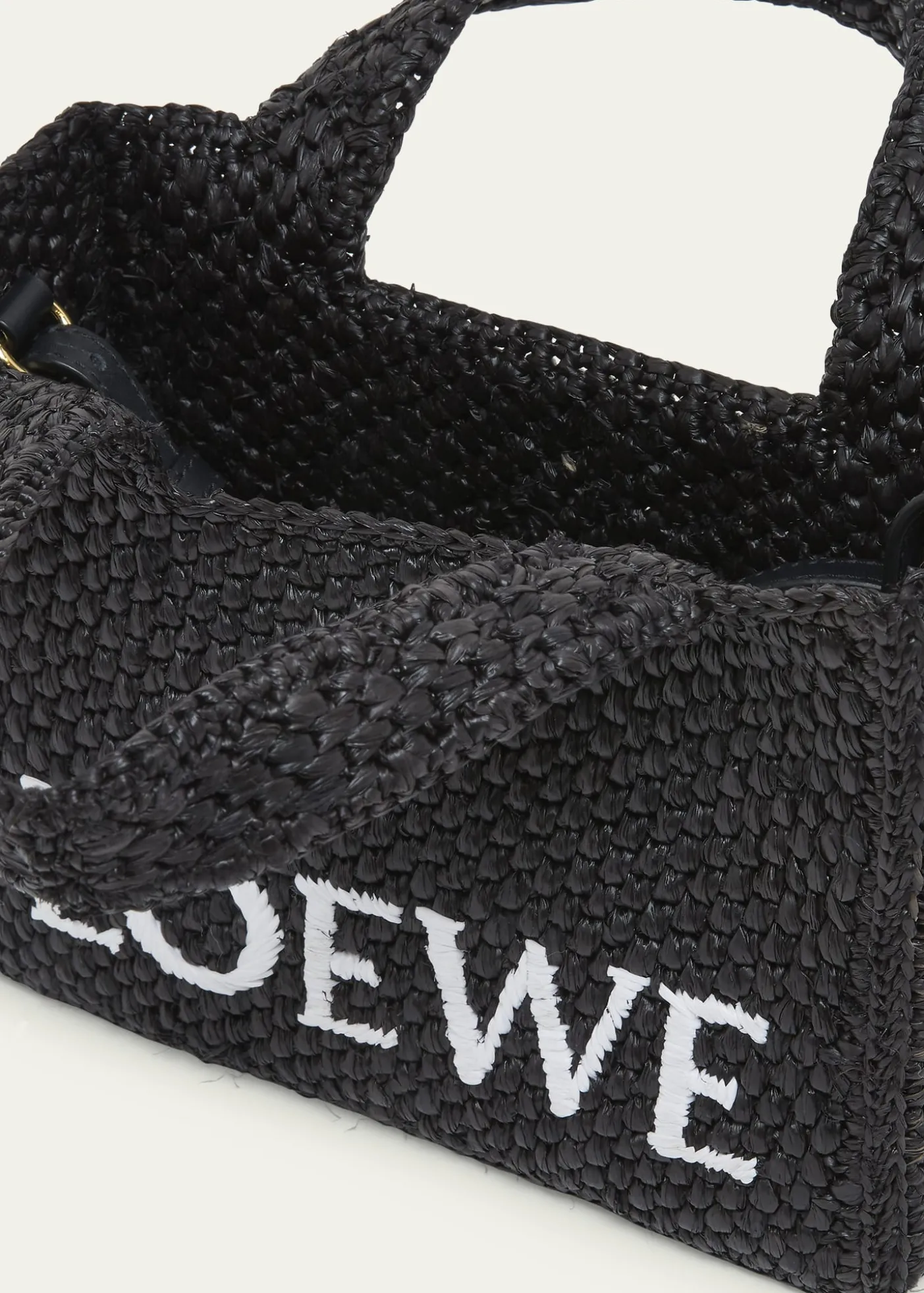 Loewex Paula's Ibiza Font Logo Mini Tote Bag in Raffia