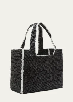 Loewex Paula's Ibiza Font Logo Large Tote Bag in Raffia