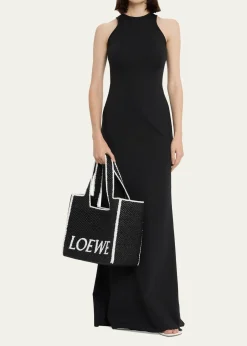 Loewex Paula's Ibiza Font Logo Large Tote Bag in Raffia