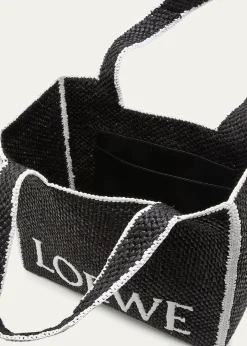 Loewex Paula's Ibiza Font Logo Large Tote Bag in Raffia