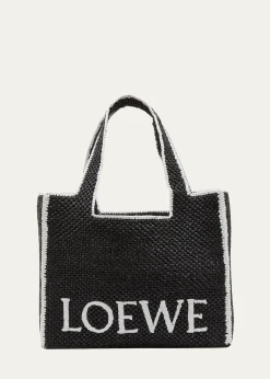 Loewex Paula's Ibiza Font Logo Large Tote Bag in Raffia