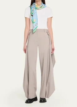 Loewex Paula's Ibiza Frog-Print Silk Scarf