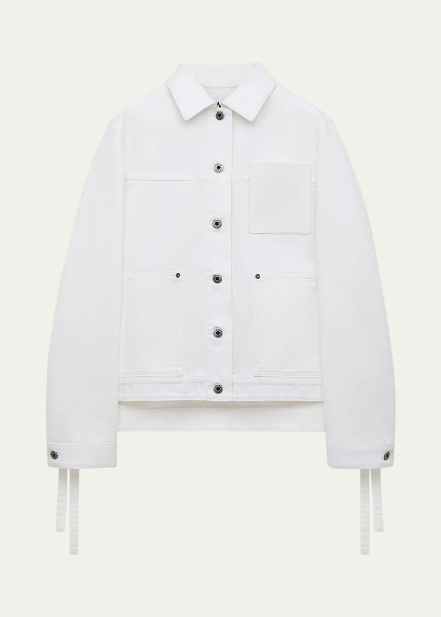 Loewex Paula's Ibiza Leather-Pocket Denim Workwear Jacket