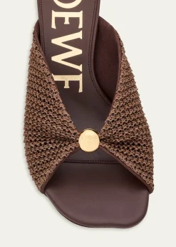 Loewex Paula's Ibiza 45mm Pebble Woven Slide Sandals