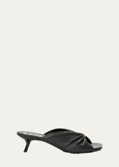 Loewex Paula's Ibiza 45mm Pebble Soft Leather Slide Sandals