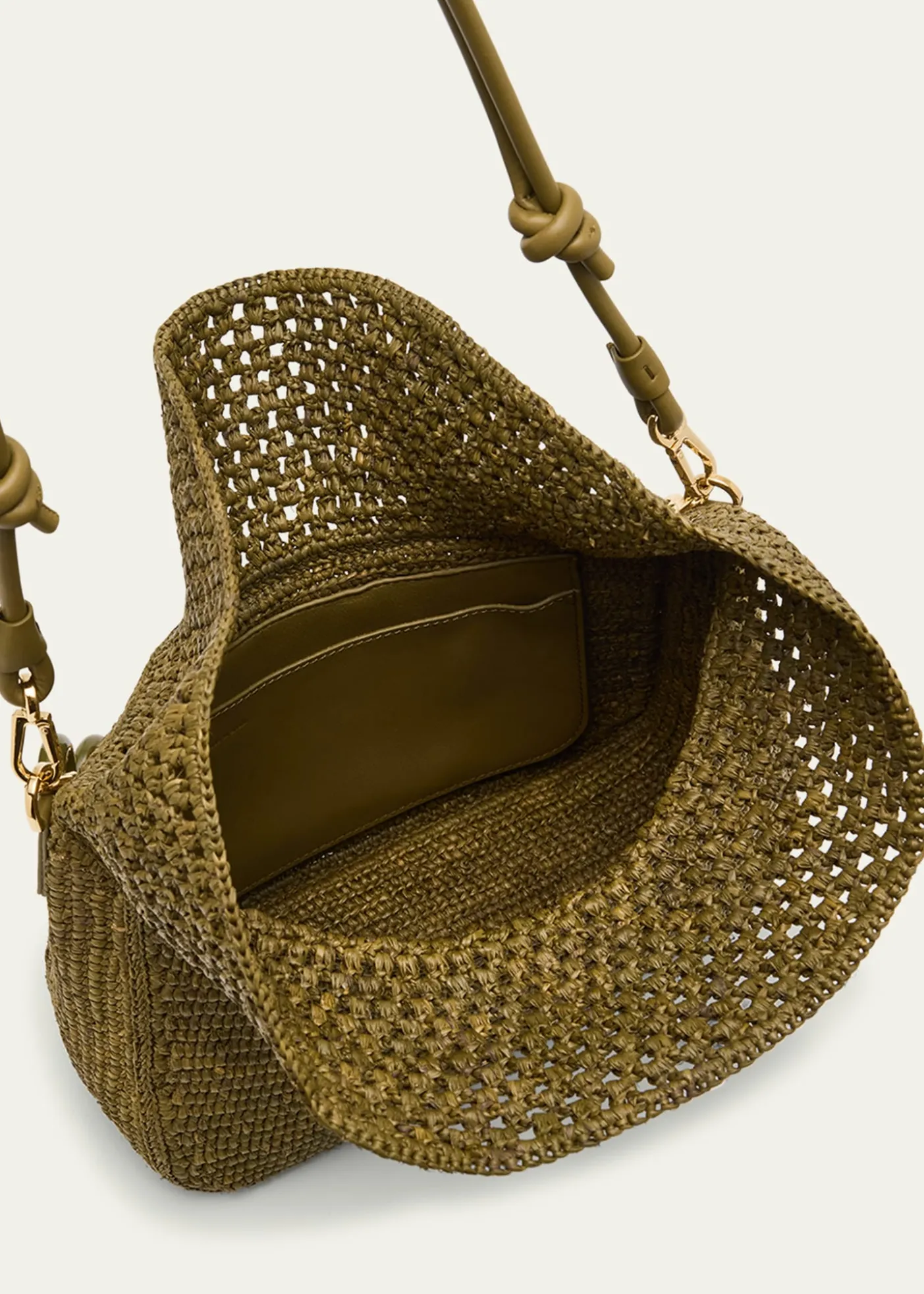 Loewex Paula's Ibiza Ola Small Shoulder Bag in Raffia and Leather