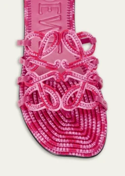 Loewex Paula's Ibiza Petal Anagram Crochet Flat Slide Sandals