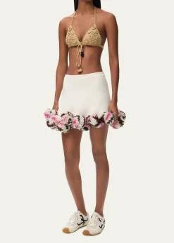 Loewex Paula's Ibiza Pom-Pom Boucle Mini Skirt