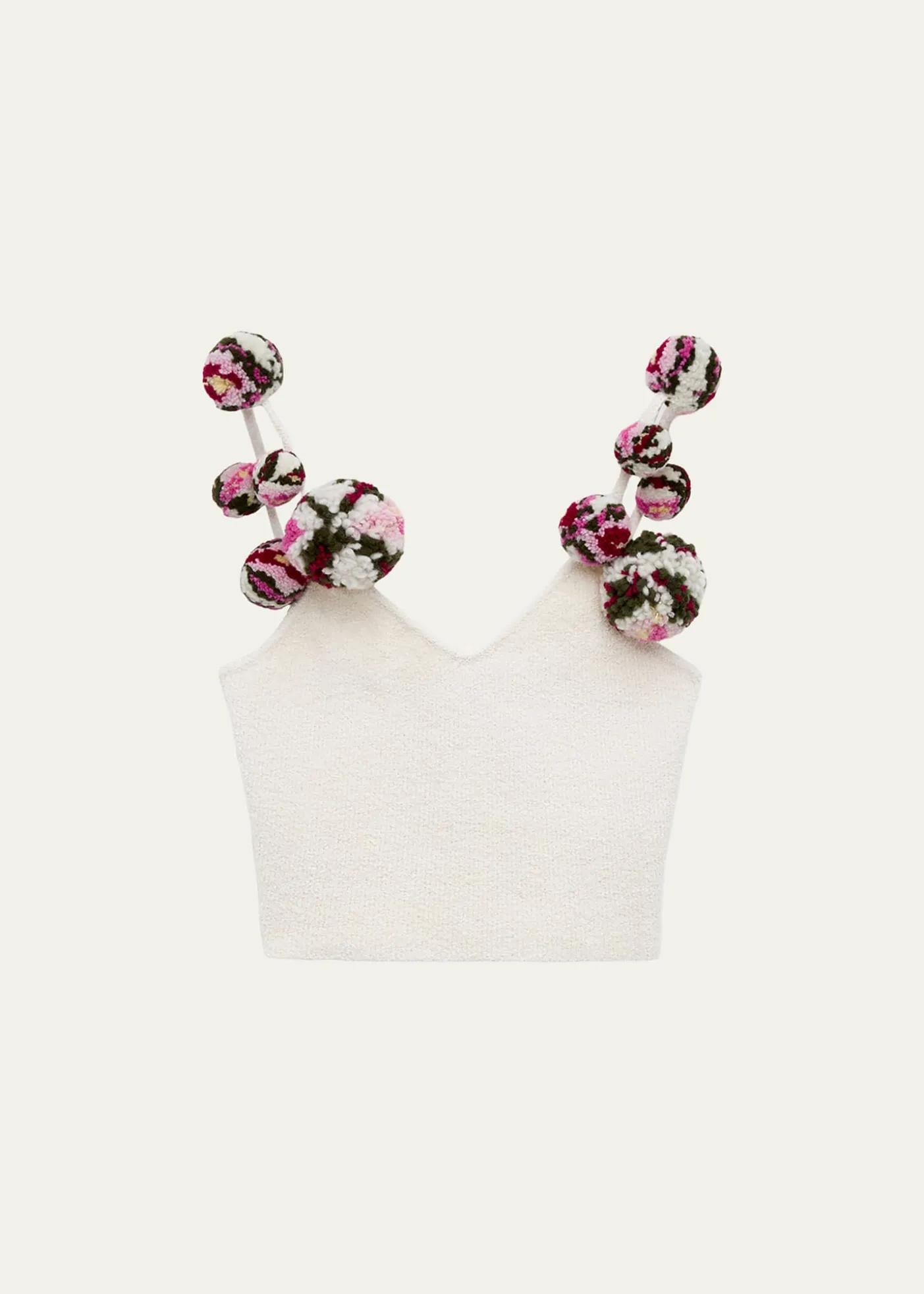 Loewex Paula's Ibiza Pom-Pom Knit Crop Top