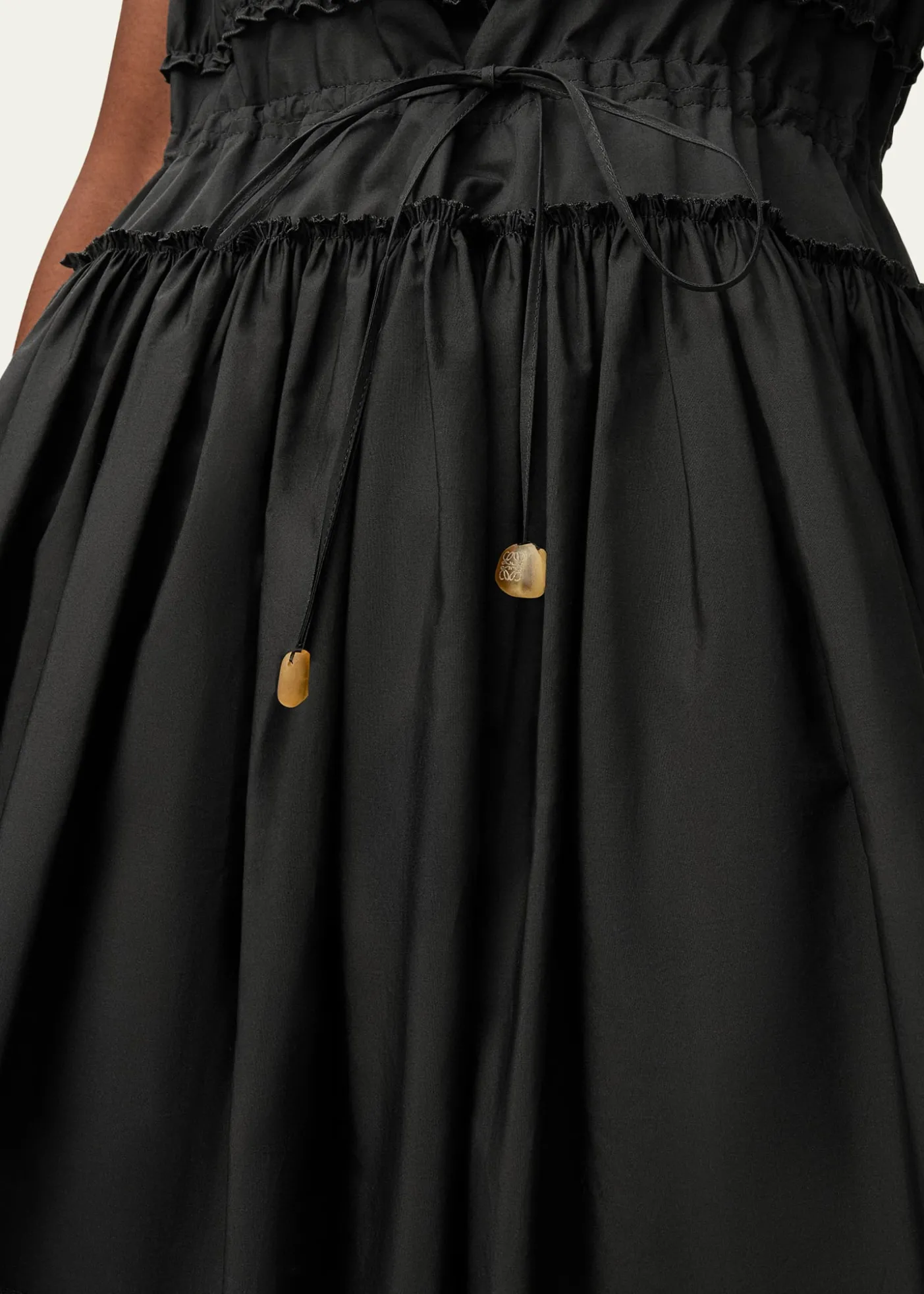 Loewex Paula's Ibiza Ruffle Cotton-Rib Mini Tank Dress