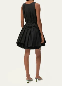 Loewex Paula's Ibiza Ruffle Cotton-Rib Mini Tank Dress