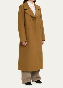 6397Long Double-Breasted Peacoat