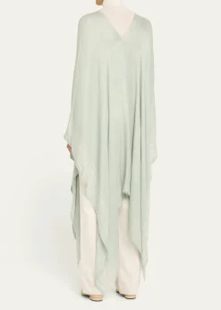 Loro PianaAida Bicolor Suitcase Stripe Silk Linen Poncho