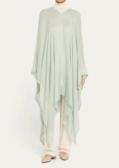 Loro PianaAida Bicolor Suitcase Stripe Silk Linen Poncho