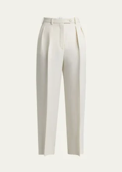 Loro PianaBart Pleated Taper Leg Wool Trousers
