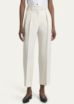 Loro PianaBart Pleated Taper Leg Wool Trousers