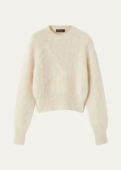 Loro PianaCherry Hill Mohair-Cashmere Crewneck Sweater