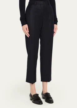 Loro PianaDermot Wool-Cashmere Flannel Straight-Leg Ankle Pants