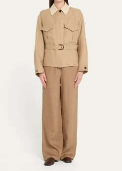 Loro PianaDillon Belted Antigua Linen Field Jacket