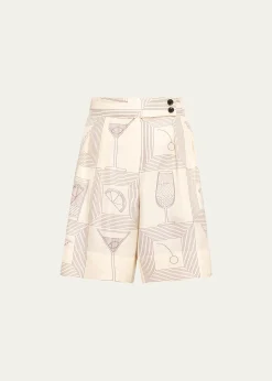 Loro PianaDorin Aperitivo Twill Pleated Bermuda Shorts