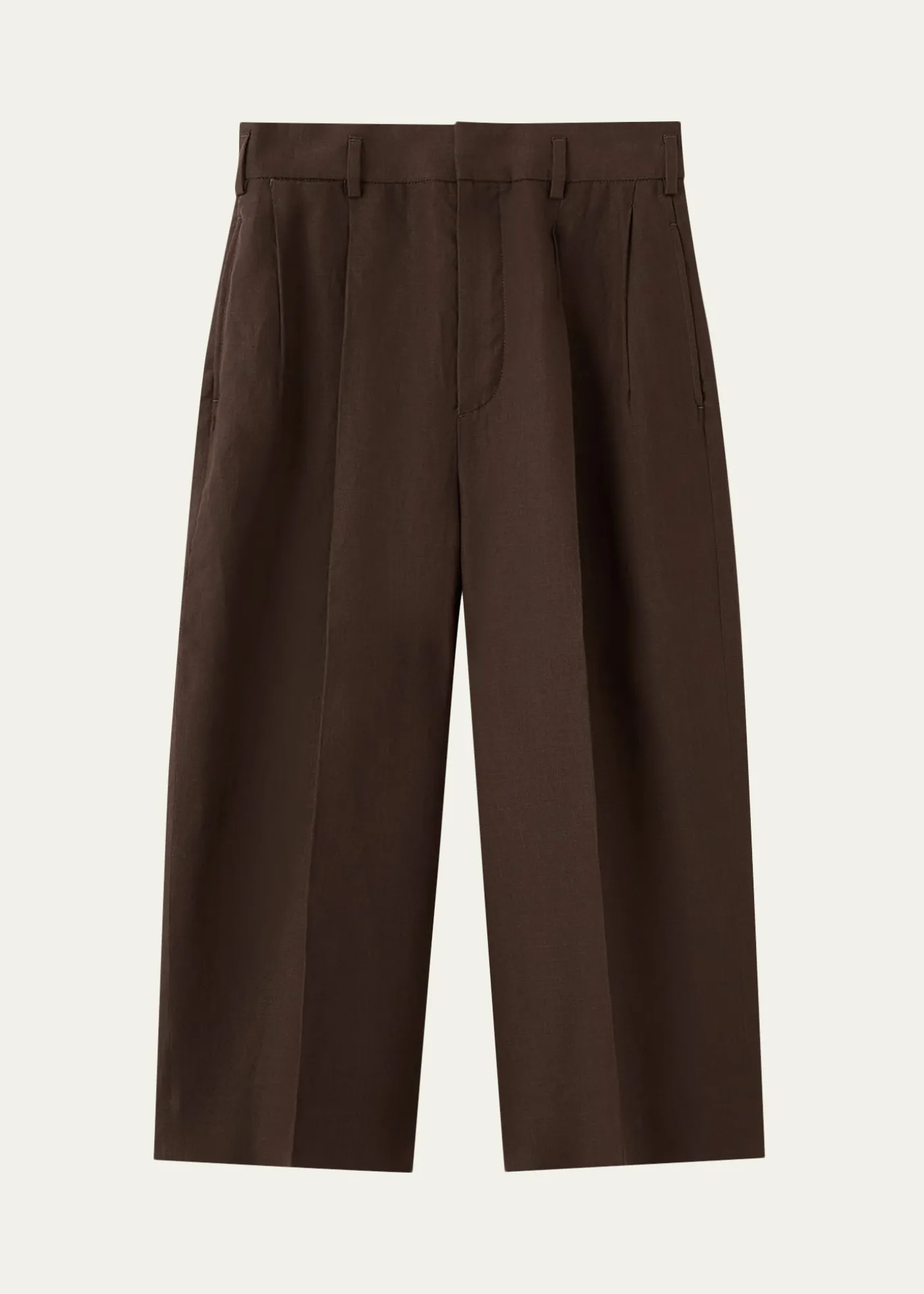 Loro PianaHector Pleated Short Linen Trousers