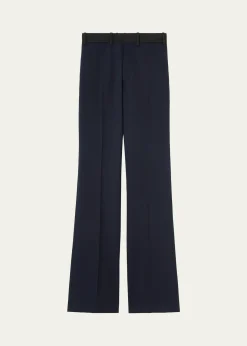 Loro PianaKendrik Contrast-Waistband Bootcut-Leg Trousers