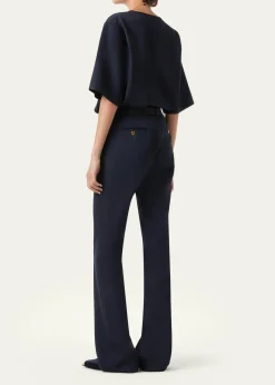 Loro PianaKendrik Contrast-Waistband Bootcut-Leg Trousers