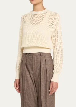 Loro PianaLenno Open Knit Cashmere GG 8 Sweater