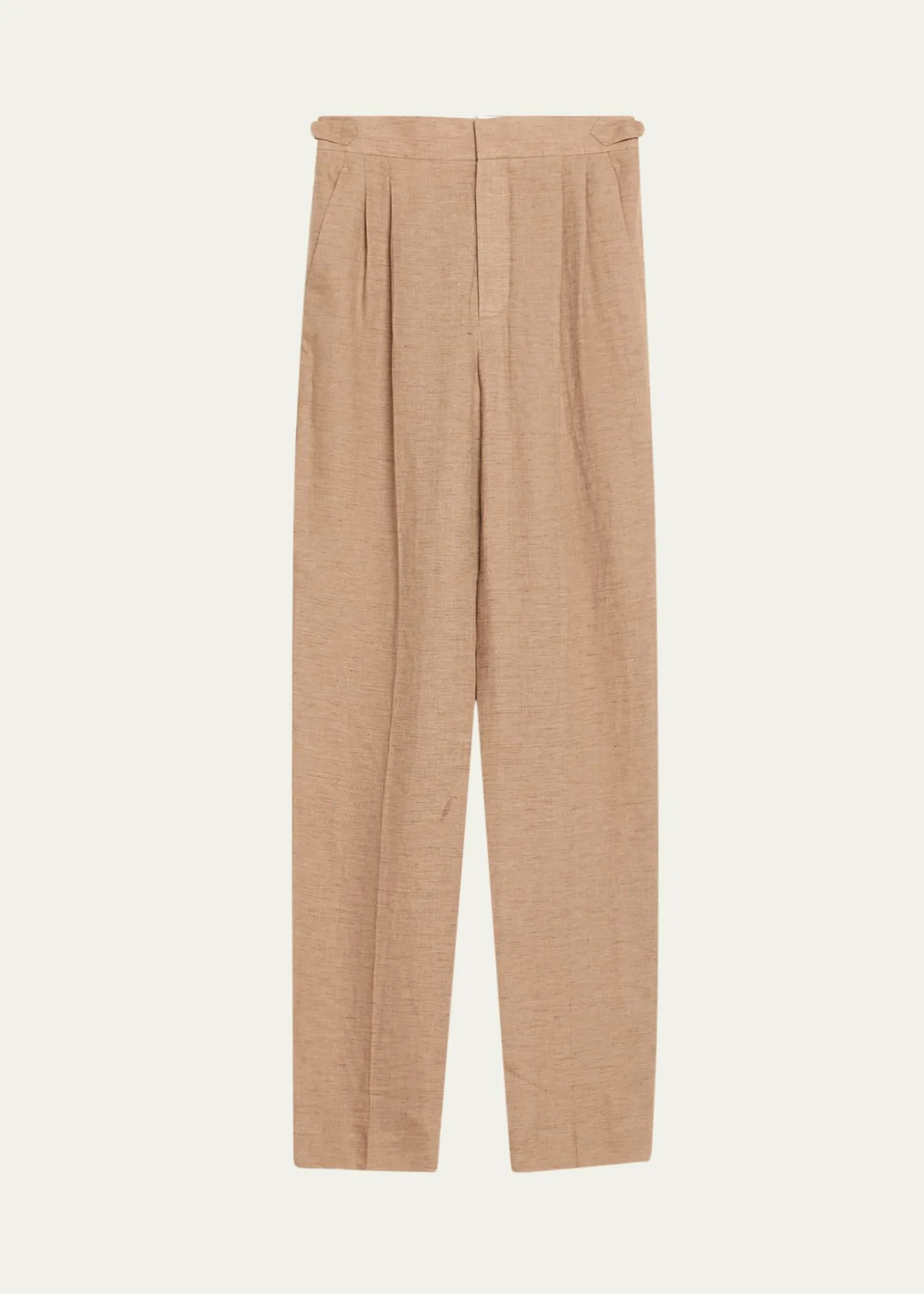 Loro PianaMalik Solaire Linen Pleated Straight-Leg Trousers