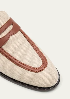 Loro PianaSergio Natural Leather-Trim Loafers