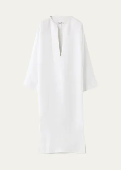 Loro PianaSilene Long Sleeve Linen Dress with Pockets