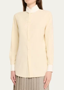Loro PianaThea Dylan-Collar Silk Shirt