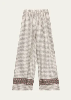 Loro PianaValerio Silk Straight-Leg Pull-On Trousers