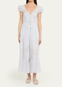 LoveShackFancyAurela Floral Cotton Maxi Dress