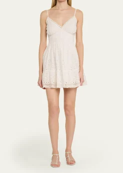 LoveShackFancyAzar Broderie Anglaise Mini Dress