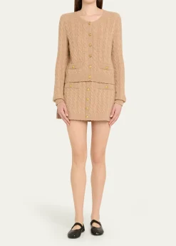 LoveShackFancyBerritt Cable-Knit Mini Skirt