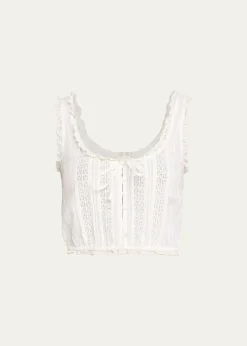 LoveShackFancyBlyss Cotton Sleeveless Top